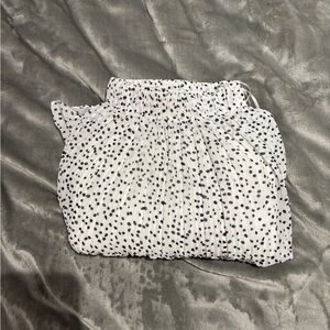 WD.NY Black and White Polka Dot A-Line Skirt